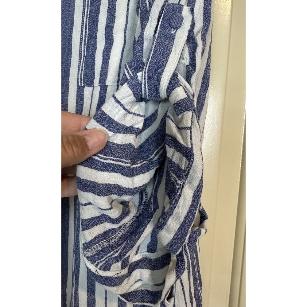torrid Blue and White Striped Shirt Dress - Picture 4 of 7